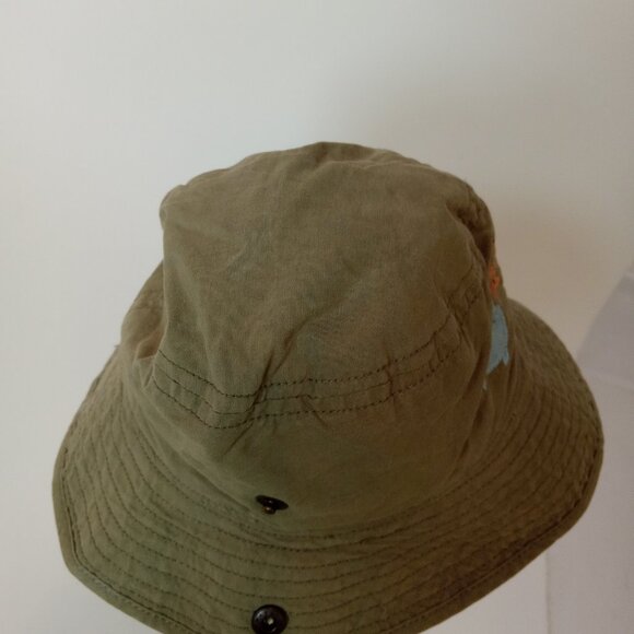 GYMBOREE Baby Boy Bucket Sun Hat Blue With Fish 6-12 Months Camo Chin Strap - Picture 8 of 12